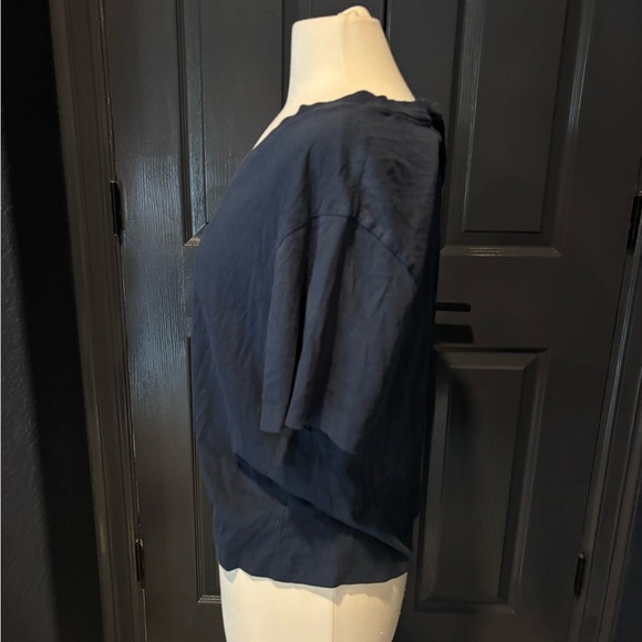 Navy V-Neck Women's Top - Picture 2 of 4